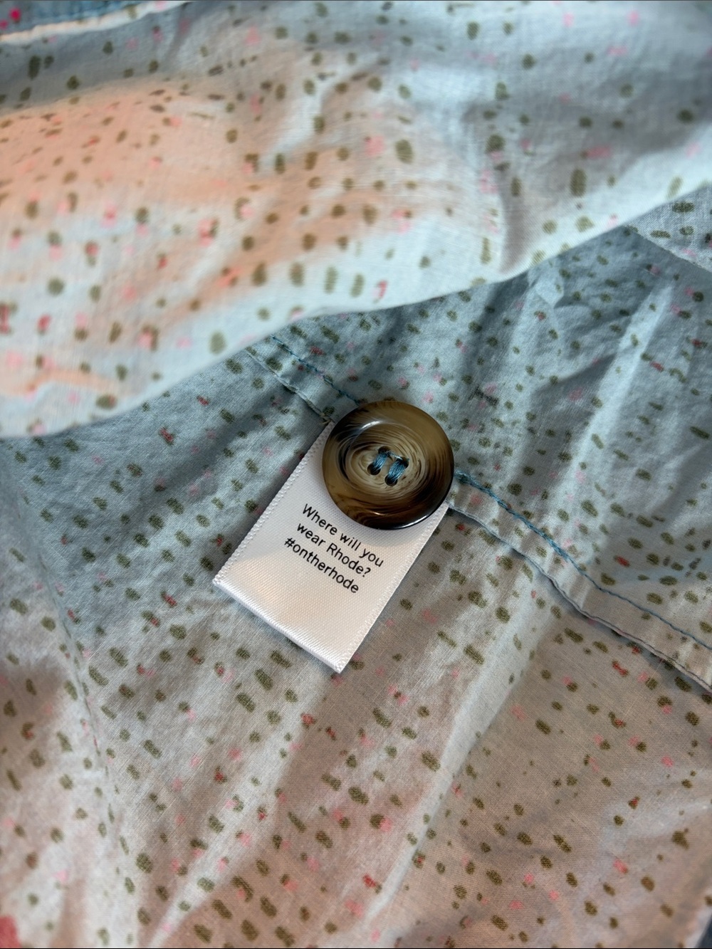 RHODE Nisha Multicolor Puff Sleeve Cotton Top Size Large - Picture 5 of 6